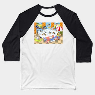 Cat 601 funny cats in bath Baseball T-Shirt